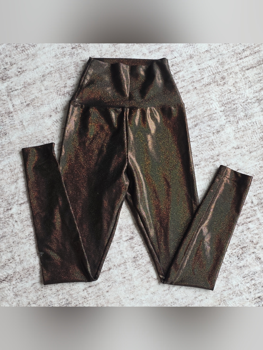 American Apparel Black Holographic Sparkle Leggings